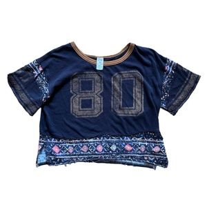free people cropped varsity ringer tee